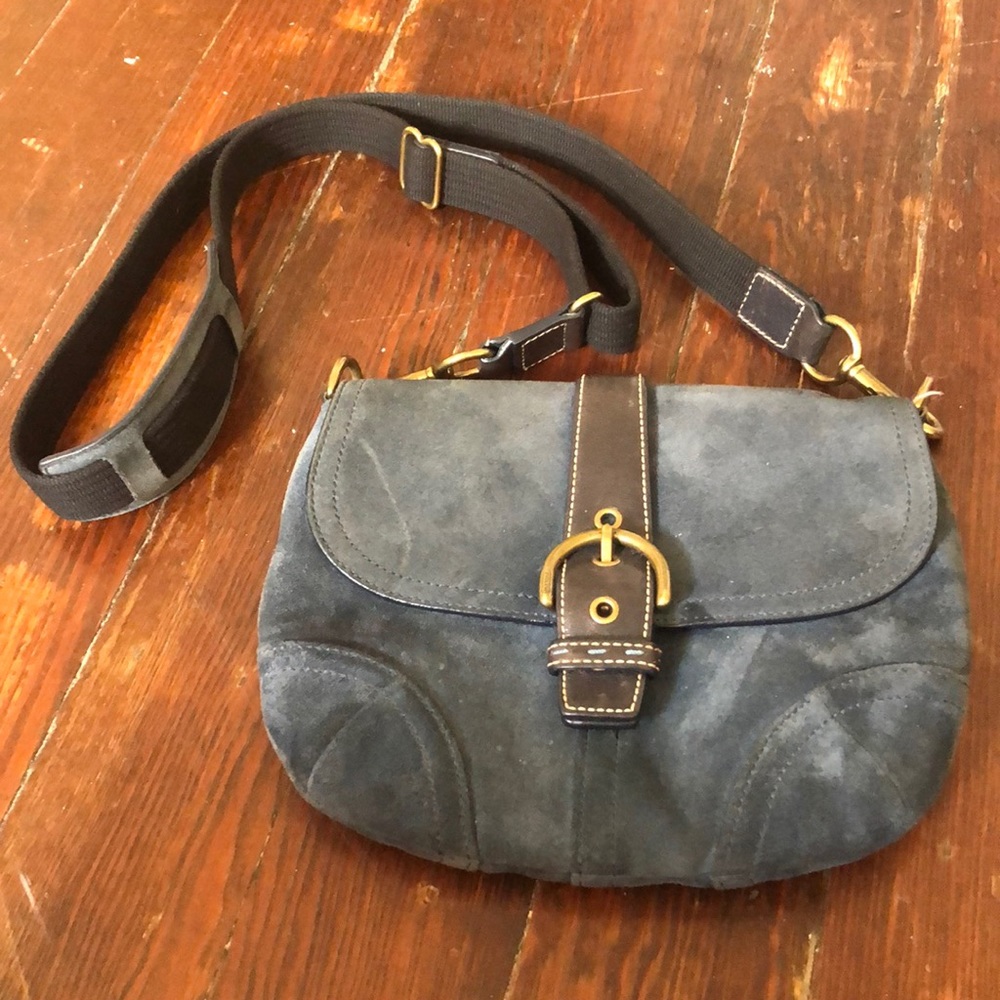 COACH Crossbody Blue Suede Bag